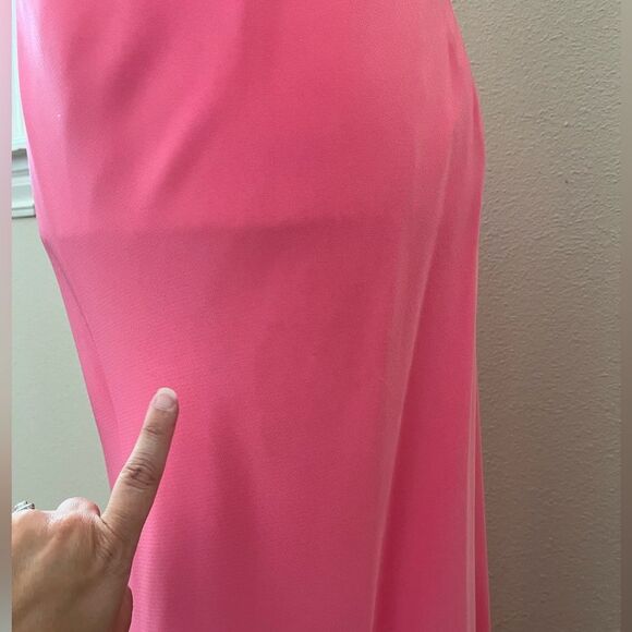 Cache bustier long prom homecoming dress gown bubblegum pink beaded sz. 6 - Picture 6 of 12